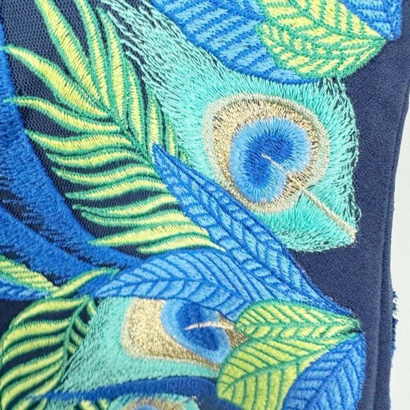 LILLY PULITZER | NEW Jamie True Navy Embroidered Asymmetrical Dress Women’s 6 - Picture 9 of 14